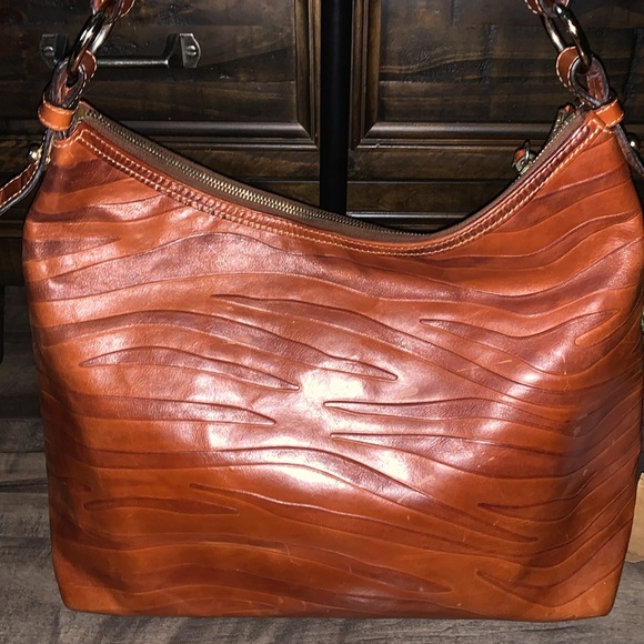 DOONEY & BOURKE LARGE FLORENTINE BROWN ZEBRA PRINT LEATHER HANDBAG - Picture 4 of 15